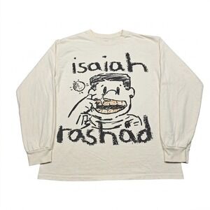 Isaiah Rashad TDE Lil Sunny Tour Long Sleeve Shirt Cream Mens Medium 2017